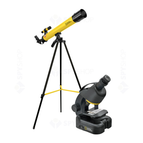 Set telescop 45/600 AZ și microscop 40x-640x de la National Geographic