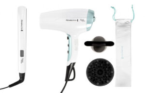 Experiență de Îngrijire de Lux cu Setul Cadou Remington Shine Therapy S8500GP - Placă de Îndreptat Părul și Uscător de Păr