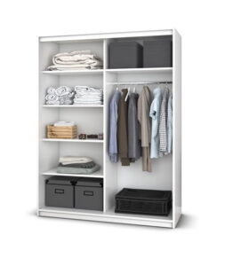 Set Dormitor Dante Alb – Recenzie completă | Pat 160×200 cm, noptiere și dulap cu uși glisante cu oglindă