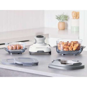 Friteuza cu aer cald portabila Ninja CRISPi FN102EU, 4 in 1, 1700 W, recipiente din sticla 3, 8 L si 1, 4 L, alb, termen livrare 7-8 zile 