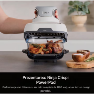 Friteuza cu aer cald portabila Ninja CRISPi FN102EU, 4 in 1, 1700 W, recipiente din sticla 3, 8 L si 1, 4 L, alb, termen livrare 7-8 zile 